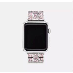Coach x movado pave iced out pink ombré  diamond/crystal apple watch band/strap